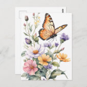 Beautiful Monarch Butterfly Watercolor Briefkaart (Voorkant / Achterkant)