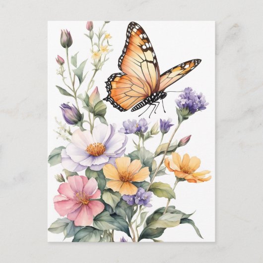 Beautiful Monarch Butterfly Watercolor Briefkaart (Voorkant)