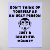 Beautiful Monkey Funny Poster Humor (Devant)