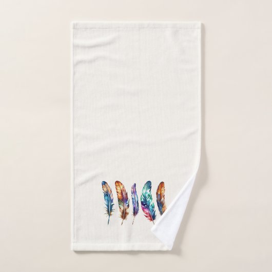 Beautiful Multicolor Boho Feathers - Graphic Art (Serviette à main)
