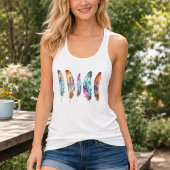 Beautiful Multicolor Boho Feathers - Graphic Art Tanktop