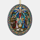 Beautiful Nativity Scene Holy Family Angel Keramisch Ornament (Rechts)