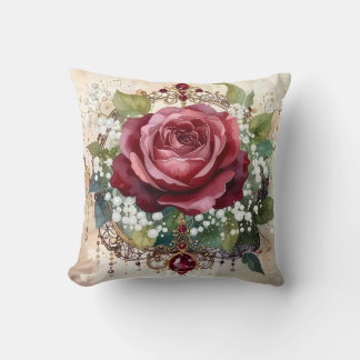 Beautiful Nostalgic Romantic Red Rose Victorian Kussen