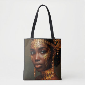 Beautiful Nubian Goddess in Gold Draagtas