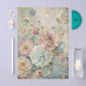 Beautiful Pale Peonies on Distressed Background Tissuepapier (Craft)
