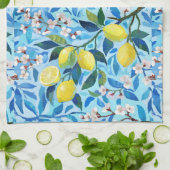 Beautiful Pattern of Vibrant Lemons Personalized Theedoek (Gevouwen)