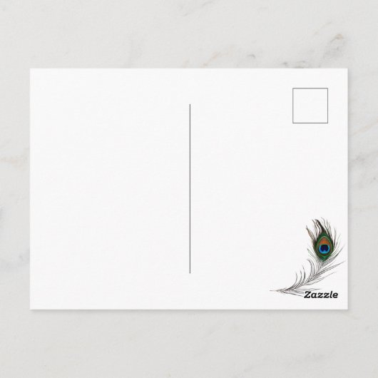 Beautiful Peacock in a Floral Field Briefkaart (Achterkant)