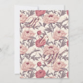Beautiful Peonies Spring Wedding Invitation Kaart (Achterkant)