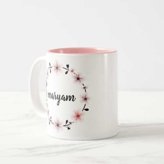Beautiful Personalized Name Mug Custom Floral Gift (Devant gauche)