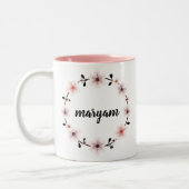 Beautiful Personalized Name Mug Custom Floral Gift (Gauche)