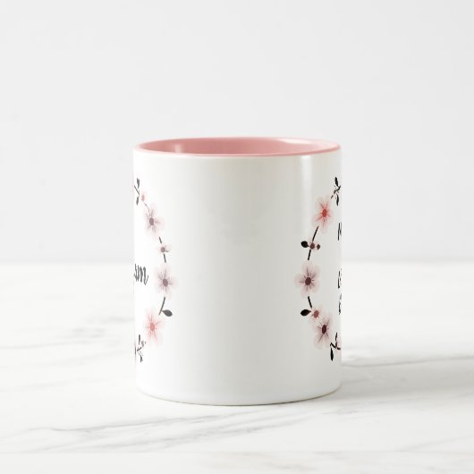 Beautiful Personalized Name Mug Custom Floral Gift (Centre)