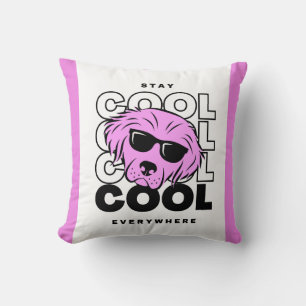 BEAUTIFUL PINK DOG COZY SOFT PILLOW. SIERKUSSEN