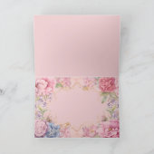 Beautiful pink peonies folded greeting card kaart (Binnen)