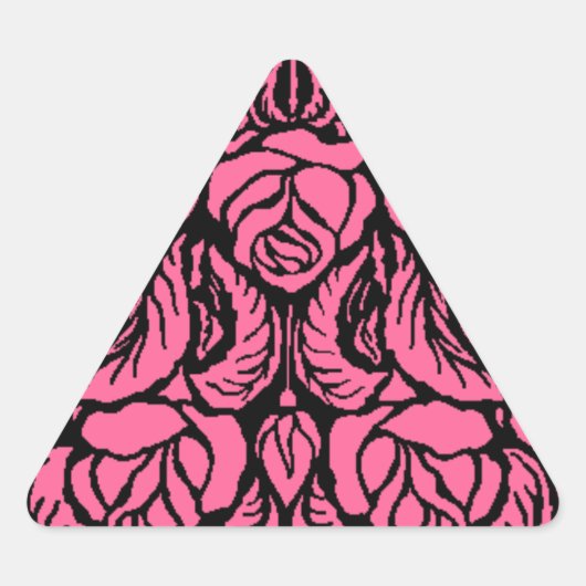BEAUTIFUL PINK ROSES TRIANGLE DRIEHOEK STICKER (Voorkant)
