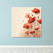 Beautiful poppies  canvas afdruk (Insitu (Houten vloer))