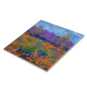 Beautiful Poppy Field Ceramic Tile Tegeltje (Zijkant)