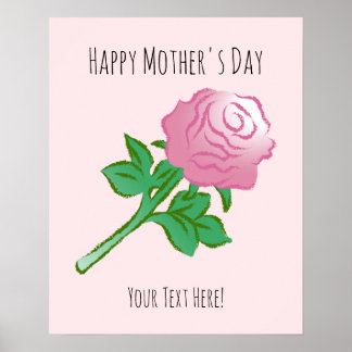 Beautiful poster with a pink rose