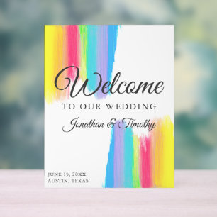 Beautiful Rainbow Custom Bienvenue à notre Mariage