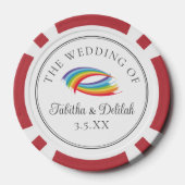 Beautiful Rainbow Wedding Personalized Poker Chips (Achterkant)