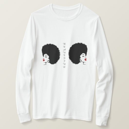Beautiful Red Lip Afro T-shirt (Design devant)