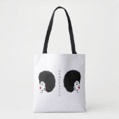 Beautiful Red Lip Afro tote bag (Devant)