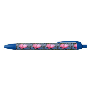 Beautiful Red Pink Purple Water Lily Writing Zwarte Inkt Pen