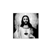 Beautiful religious Sacred Heart of Jesus image Rubberstempel (Afrduk)