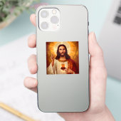 Beautiful religious Sacred Heart of Jesus image Sticker (Telefoon)