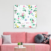 Beautiful Retro Floral Art Canvas Afdruk (Insitu (Woonkamer))
