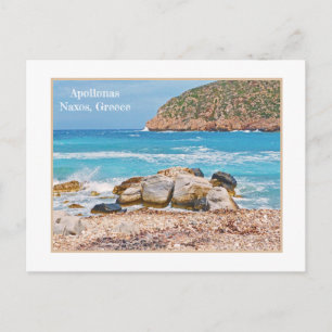 BEAUTIFUL ROCKY APOLLONAS BEACH, NAXOS, GRIEKENLAN BRIEFKAART