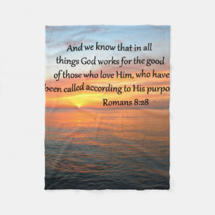 BEAUTIFUL ROMANS 8:28 SUNRISE FOTO FLEECE DEKEN