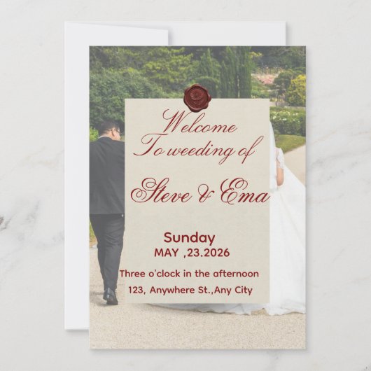 Beautiful Romantic Wedding Invitation | Elegant Lo (Devant)