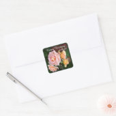 Beautiful Roses Customizable Birthday Vierkante Sticker (Envelop)