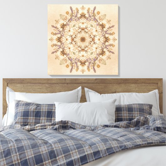 "Beautiful Sacred Mandala Wall Art Canvas Afdruk (Insitu (Slaapkamer))