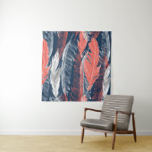 Beautiful seamless graphic pattern of feathers wandkleed (In situ)