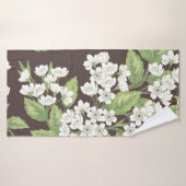 Beautiful seamless spring pattern with green branc (Serviette de bain)