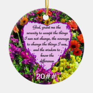 BEAUTIFUL SERENITY PRAYER PHOTO-ONTWERP KERAMISCH ORNAMENT