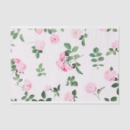 Beautiful Shabby Chic Pink Roses Tissue Paper Tissuepapier (Voorkant)