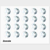 Beautiful Sky Blue Floral Wedding Stickers (Feuille)