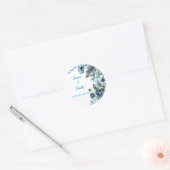 Beautiful Sky Blue Floral Wedding Stickers (Enveloppe)