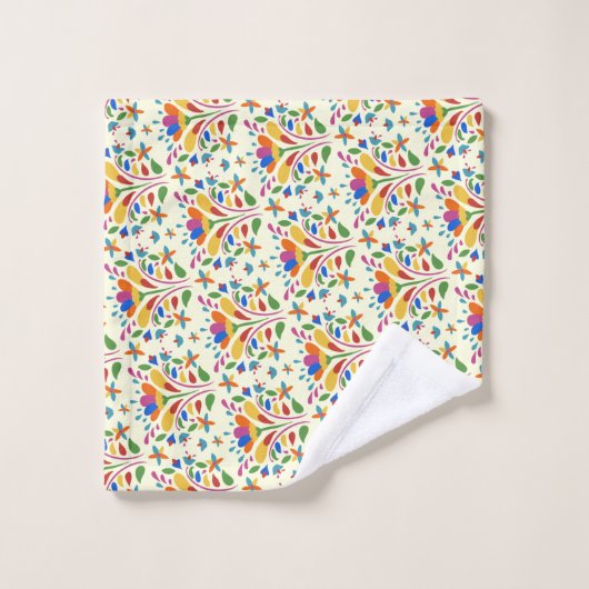 Beautiful Spring Otomi Flower Pattern (Gant de toilette)