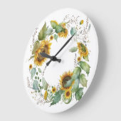 Beautiful Sunflower Wreath Illustration Grote Klok (Hoek)