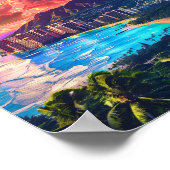 Beautiful Sunset on Hawaiian Beach Poster (Hoek)