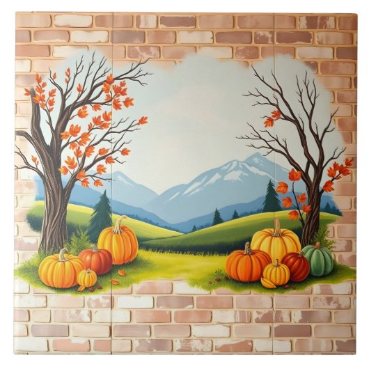 Beautiful Trendy Happy Thanksgiving Fall Tegeltje (Voorkant)