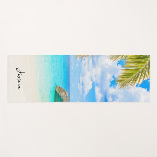 Beautiful Tropical Beach with Script Yogamat (Voorkant (horizontaal))