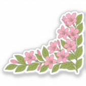 Beautiful tropical flowers decorative vinyl sticker (Voorkant)