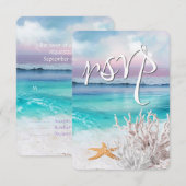 BEAUTIFUL TROPICAL OCEAN SUNRISE RSVP Weddenschap (Voorkant / Achterkant)