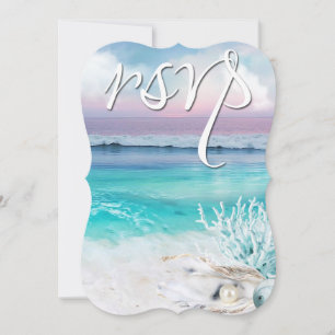 BEAUTIFUL TROPICAL OCEAN SUNRISE RSVP Weddenschap Kaart