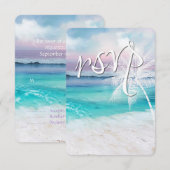 BEAUTIFUL TROPICAL OCEAN SUNRISE RSVP Weddenschap Kaartje (Voorkant / Achterkant)
