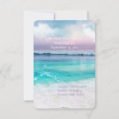 BEAUTIFUL TROPICAL OCEAN SUNRISE RSVP Weddenschap Kaartje (Achterkant)